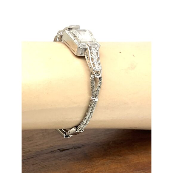 Lucien Picard Womens Watch Platinum Case Diamond Art Deco Swiss Hand Wind Petite - Picture 13 of 15